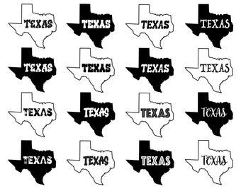 Paquete SVG de Texas: Archivos cortados con láser, arte mural imprimible (diseño digital)