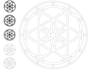 Seed of Life SVG: Crystal Grid Laser Cut Template (Digital File)