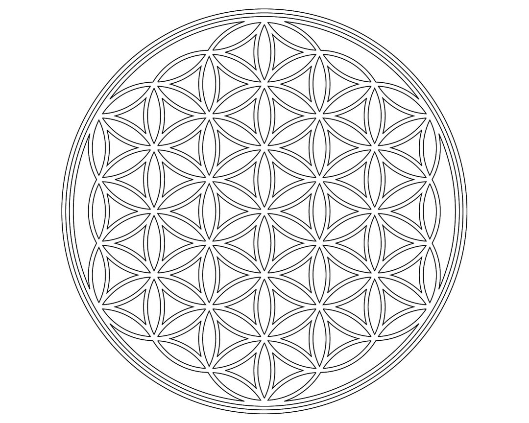 Flower of Life SVG Crystal Grid Template Sacred Geometry Wall Art ...
