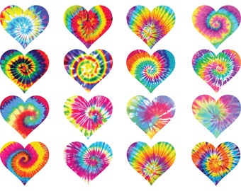 Tie Dye Heart PNG Bundle: Sublimation & Printing (Digital Files)