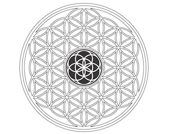 Flower of Life Crystal Grid Template: Sacred Geometry SVG PNG (Digital File)