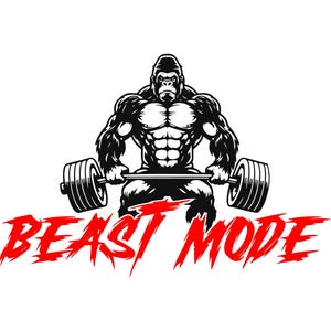 Entrenamiento SVG - Modo Bestia Gorila Peso Muerto PNG - Gimnasio de Levantamiento de Pesas SVG - Diseño de Sublimación de Levantamiento de Pesas - Clip Art de Culturismo para Cricut