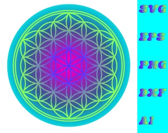 Flower of Life SVG - Metaphysical Design File - Sacred Geometry Crystal Grid