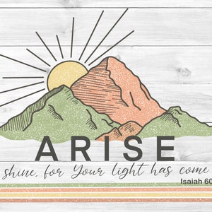 Sta op png, glans png, christelijke png, zonneschijn png, berg png, sublimatie, scripture png. Bijbel png, mokontwerp, sticker png, t-shirt png