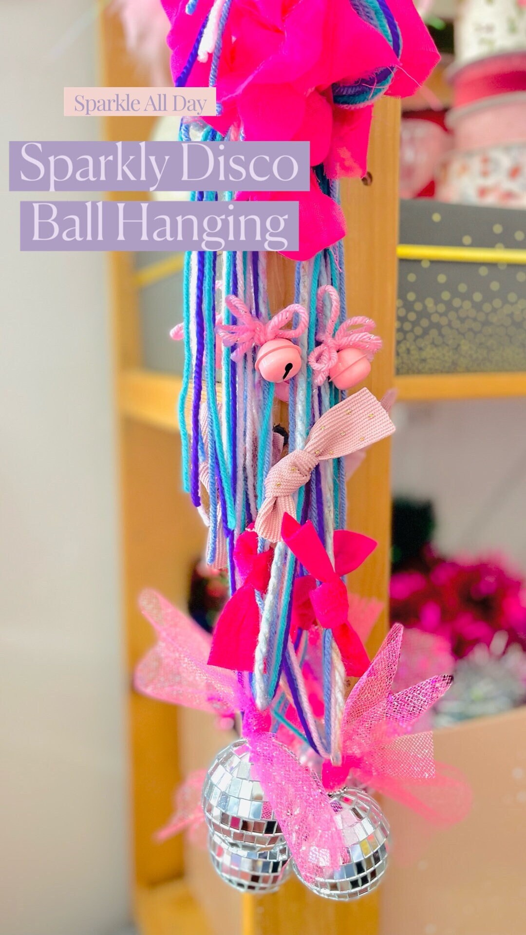 Disco Ball, Kids Room, Pink Tassel, Tassel, Nursery, Nursery Wall