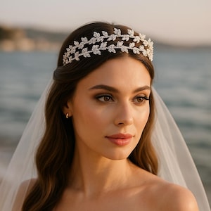Luxury Swarovski Headband – Wedding Hair Piece | Bridal Hair Accessories | Elegant Silver Wedding Headpiece - Bridal Tiaras | Gift for Bride