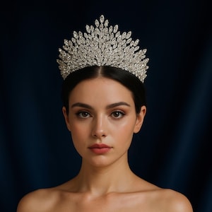 Luxury Swarovski Bridal Tiara | Crystal Wedding Crown | Zircon Wedding Hair Accessory | Bridal Headband | Floral Bridal Crown | Royal Tiara