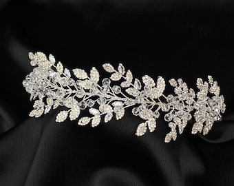 Luxury Swarovski Bridal Headpiece – Crystal Wedding Headpiece, Silver Bridal Hair Jewelry, Bridal Tiara, Zircon Bride Hair Accessories