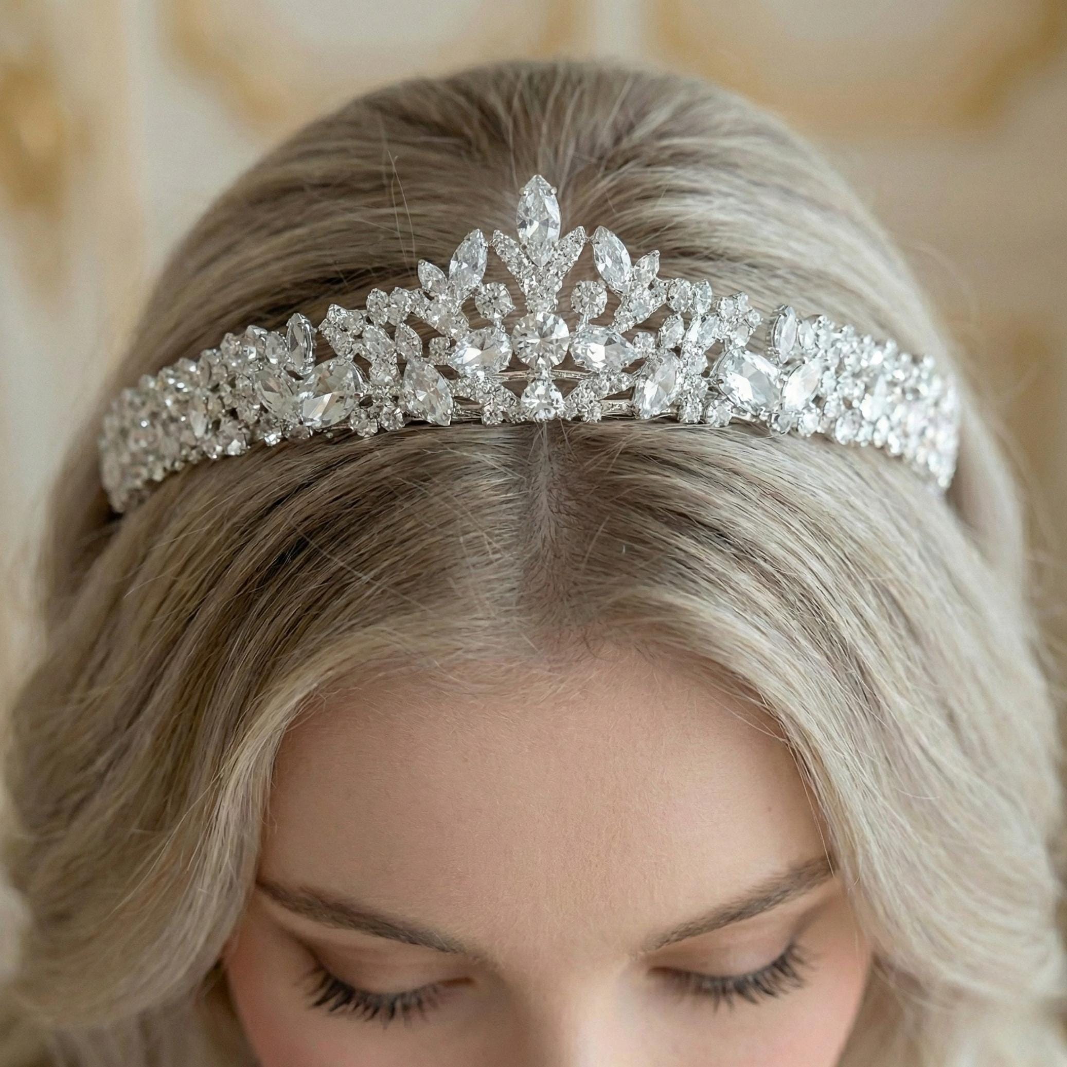 10-Piece Rhinestone Tiara Set with Combs for Parties & Weddings Tiara With Combs - Etsy main image 4