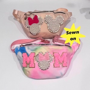 Patches SEWN ON Custom Chenille Patch Fanny Pack, Personalized Nylon Fanny Pack, Disney Patches, Disney Fanny Pack