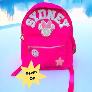 Patches SEWN ON Personalized Nylon Backpack, Customizable Backpack with Chenille Patches, Custom Patch Backpack, Personalized Backpack Kids