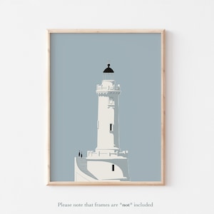 Lighthouse Poster, Marseille Print, Sainte-Marie Lighthouse Art Print, Travel Gift, Tourism Poster