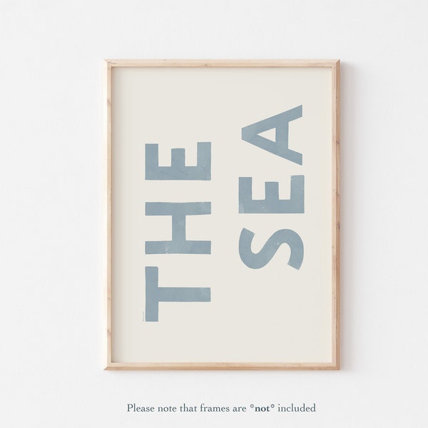 The Sea Poster, Powder Blue Wall Art, French New Wave Inspired Art Print