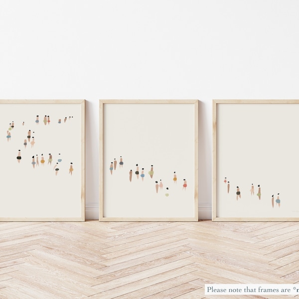 Minimalist Beach Art Print Set: Neutral Coastal Triptych