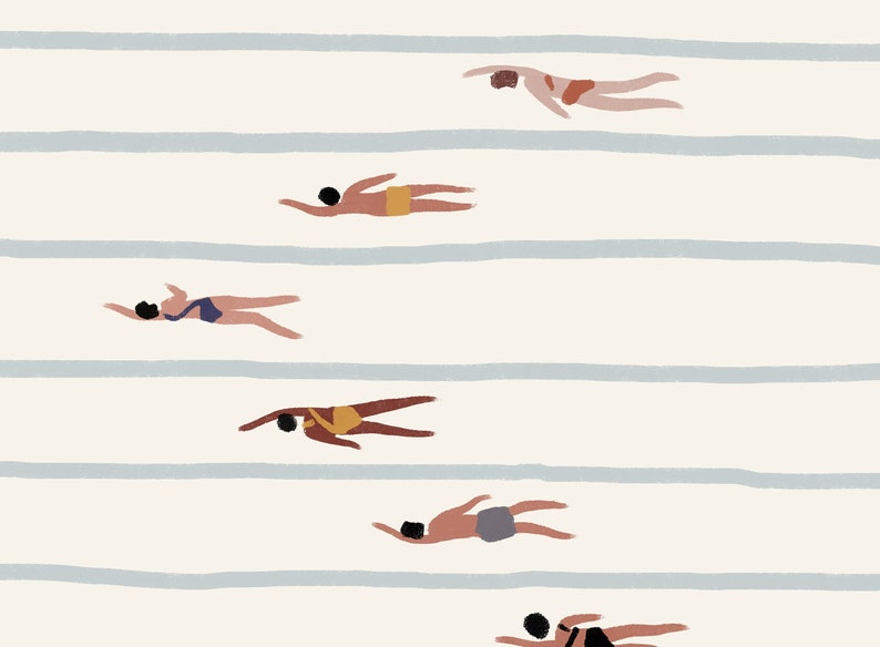 Schwimmbad Druck, Schwimmer Kunstwerk, Minimalistische Drucke, Minimalistisches Poster, Kinder Badezimmer Kunst Bild 4