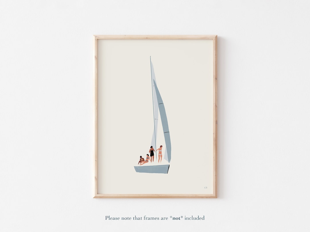Sailboat Art Print: Seaside Coastal Wall Decor - Etsy