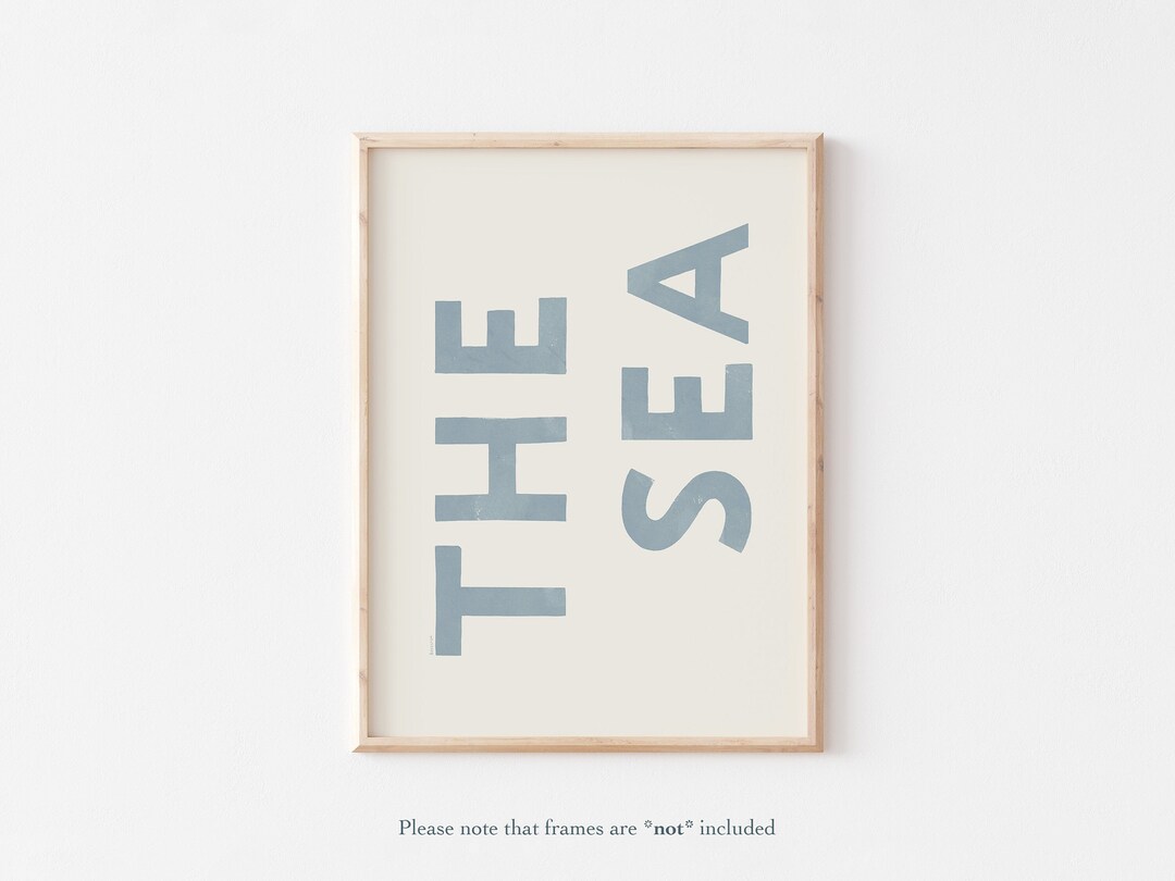 The Sea Poster, Powder Blue Wall Art, French New Wave Inspired Art