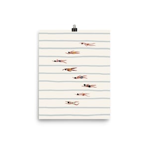 Schwimmbad Druck, Schwimmer Kunstwerk, Minimalistische Drucke, Minimalistisches Poster, Kinder Badezimmer Kunst Bild 6