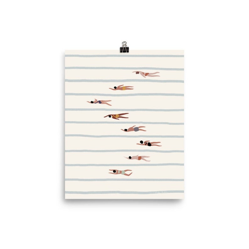 Schwimmbad Druck, Schwimmer Kunstwerk, Minimalistische Drucke, Minimalistisches Poster, Kinder Badezimmer Kunst Bild 6