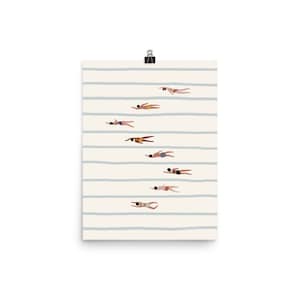 Schwimmbad Druck, Schwimmer Kunstwerk, Minimalistische Drucke, Minimalistisches Poster, Kinder Badezimmer Kunst Bild 7