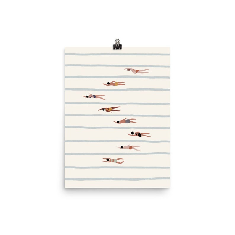 Schwimmbad Druck, Schwimmer Kunstwerk, Minimalistische Drucke, Minimalistisches Poster, Kinder Badezimmer Kunst Bild 7