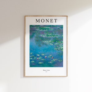 Monet Print, Water Lilies, Claude Monet Wall Art, Monet Exhibition Poster, Living Room Wall Art, Landscape Print, Monet Poster