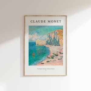Monet Print, Falaise d&#39;Amont, Claude Monet Wall Art, Monet Exhibition Poster, Living Room Wall Art, Landscape Print, Monet Poster