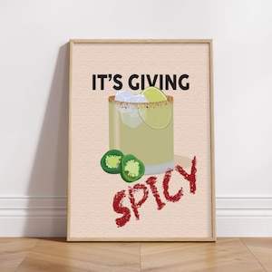 it's giving spicy l printable art | wall art print l minimalist modern wall decor