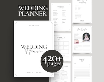 Printable Wedding Planner Template, 420+ Page Canva Wedding Day Binder (PDF Download)