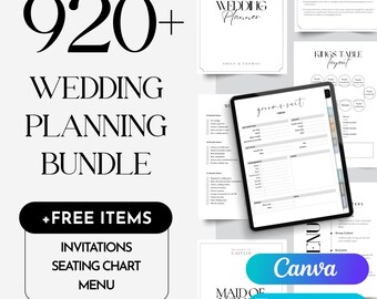 Wedding Planner Bundle Template, DIY Bride Management Kit, Checklists and Itinerary + Stationery