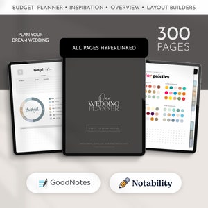 Goodnotes Digital Wedding Planner Template, Day Binder with Checklists, Itinerary for Planning, Wedding Program Planner Book, PDF Timeline