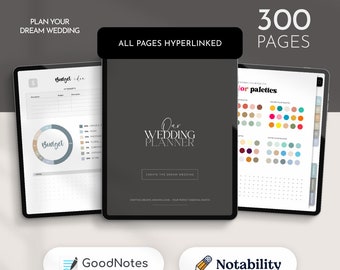 Goodnotes Digital Wedding Planner Template, Day Binder with Checklists, Itinerary for Planning, Wedding Program Planner Book, PDF Timeline