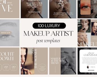 Makeup Artist Social Media Templates | Beauty Branding Canva Pack