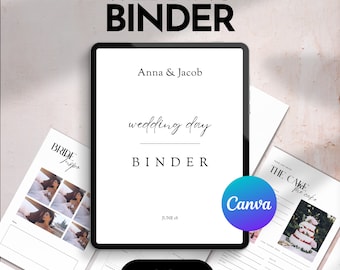 The Ultimate Digital Wedding Binder, Day of Wedding Itinerary, Wedding Planning, Canva Wedding Planner, Printable PDF