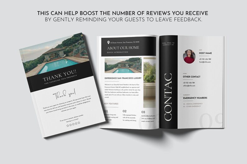 Editable Vacation Rental Book Template Printable Guest Info