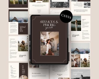 Photography Services and Pricing Brochure Template | Photography Client Guide for Canva
