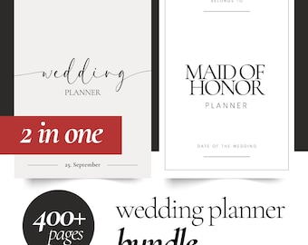 Maid of honor + Wedding Planner Bundle, Canva Template, Day of Binder