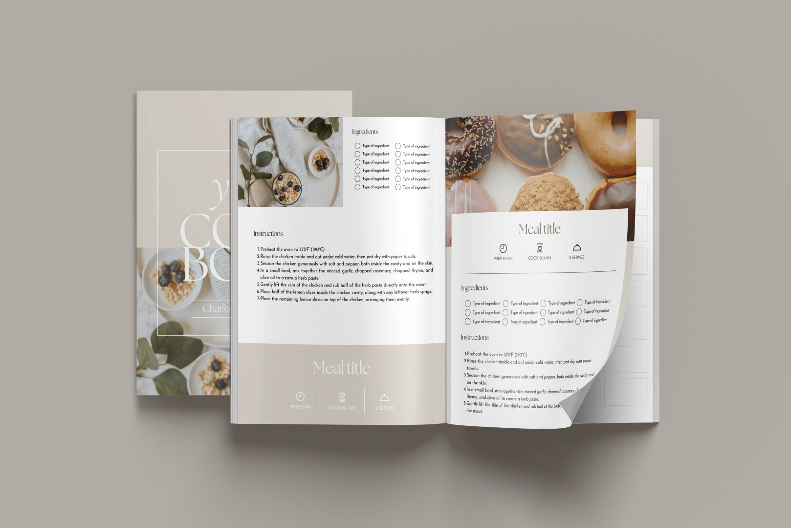 Editable Cookbook Template - Printable Recipe Book Template - DIY ...