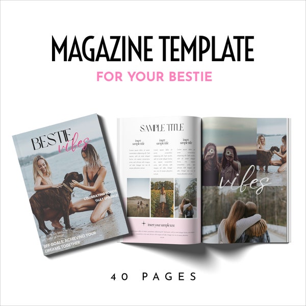 Magazine BFF imprimable - cadeau Besties personnalisé, livre de souvenirs personnalisé meilleurs amis pour toujours, journal de l'amitié, cadeau DIY pour elle