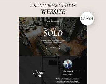 Listing Presentation Website Template for Canva, One-pager Realestate Marketing Tool