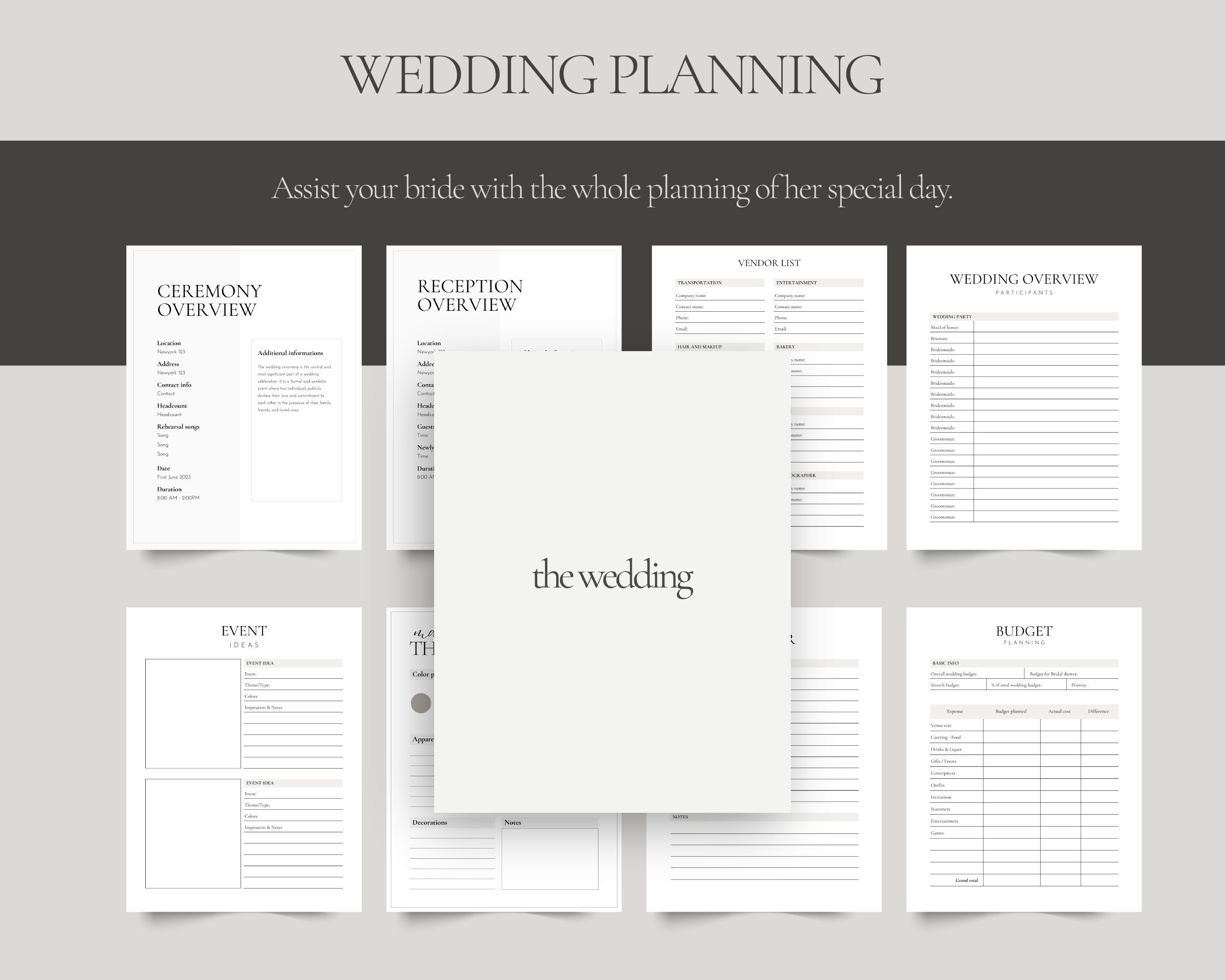 Printable Maid of Honor Planner, Duties Checklists Template, PDF Wedding Planner Bundle ...