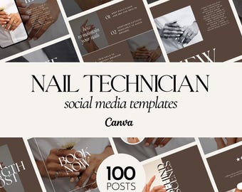 Nail Salon Social Media Post Template – Customizable Canva Design