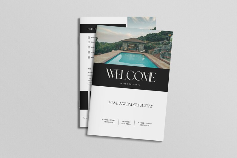 Editable Vacation Rental Book Template Printable Guest Info