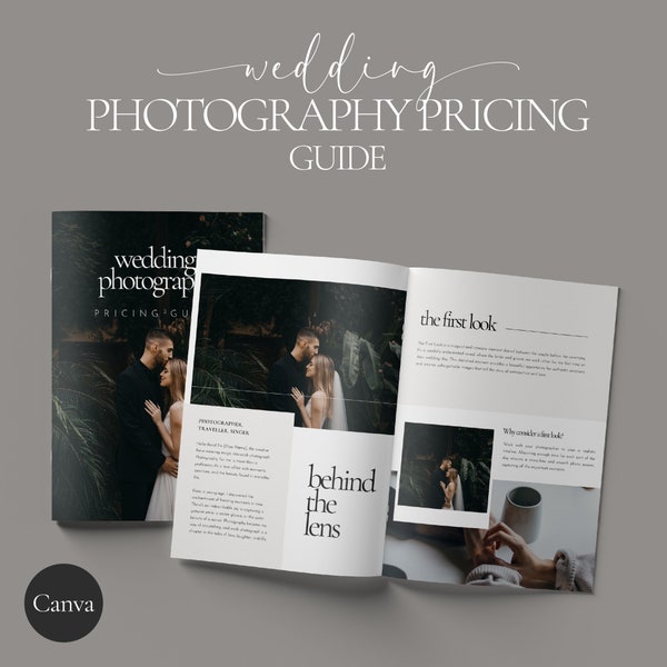 Wedding Photography Pricing Guide Template, Printable Welcome Guide for Photographer, Wedding Photograpy Digital Portfolio