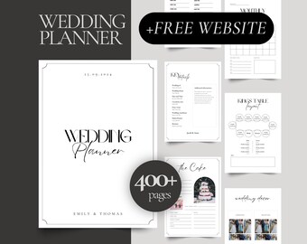 Printable Wedding Planner, Canva Template for Day of Binder with Checklists, Itinerary PDF
