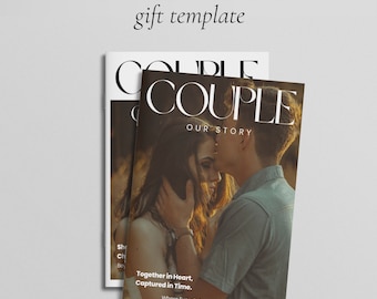 Druckbares Paar Magazin Vorlage, Beziehung Erinnerung Buch, DIY Geschenk für Sie / Ihn, romantische Geschenkidee, personalisierte Jubiläum