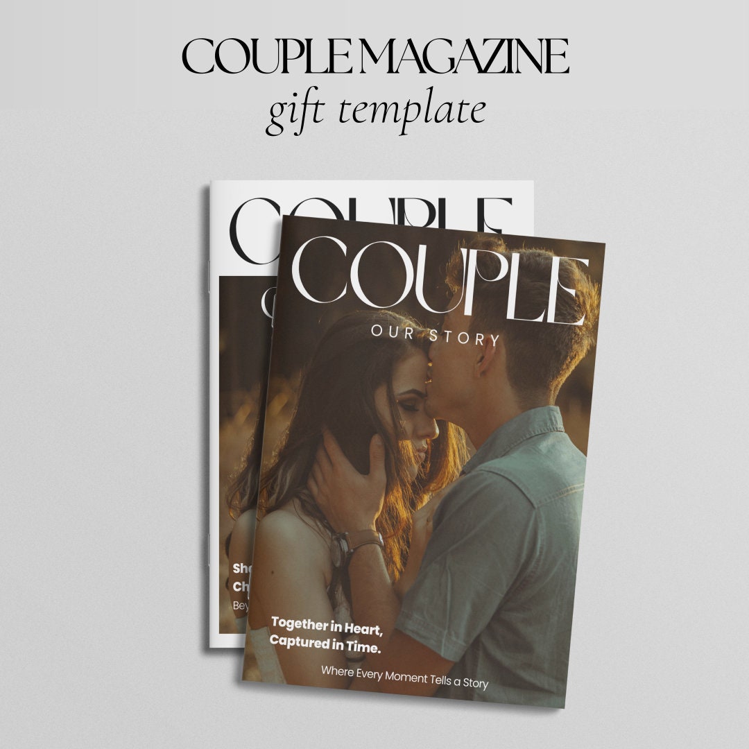 Printable Couple Magazine Template, Relationship Memory Book, DIY Gift for Her/Him, Romantic Gift Idea, Personalized Anniversary