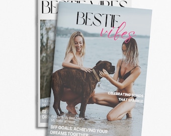 Cadeau imprimable Bestie Magazine - cadeau Besties personnalisé, livre de souvenirs personnalisé meilleurs amis pour toujours, journal de l'amitié, cadeau DIY pour elle