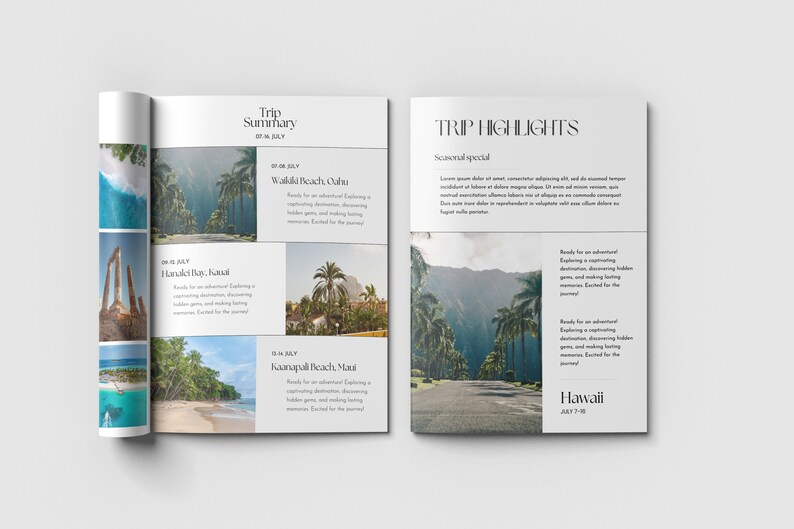 Modern Travel Itinerary Template, Vacation Planner (printable PDF) - Etsy
