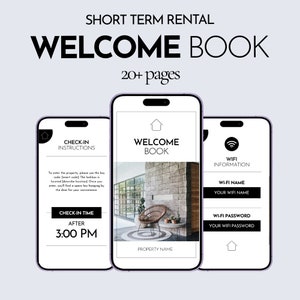 Editable Digital Welcome Book Template for Vacation Rental | Guest Guide | Printable House Info | Customizable Welcome Binder for Hosts